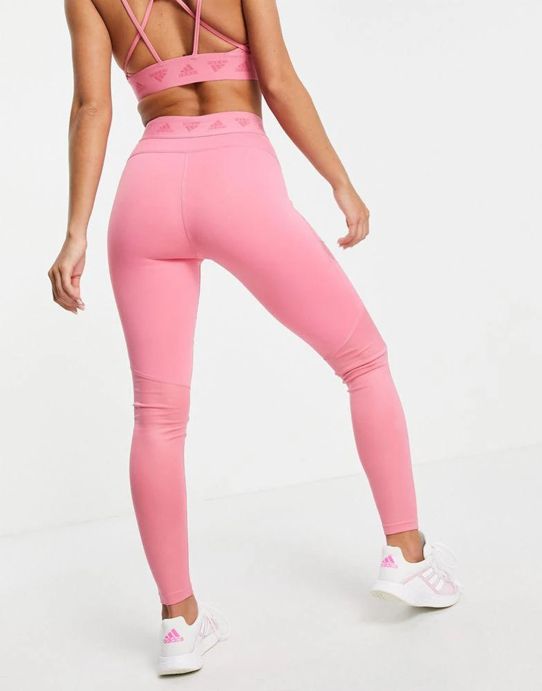 商品Adidas|adidas Training leggings with branded waistband in rose pink,价格¥127,第2张图片详细描述