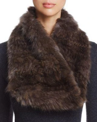 商品Maximilian|Sable Fur Knit Scarf - 100% Exclusive,价格¥5199,第1张图片