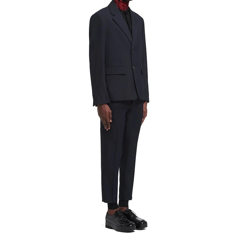 商品Prada|【预售3-7天】普拉达 男士蓝色单排扣羊毛混纺外套UGM169_1Y7M_F0008_S_212,价格¥21661,第5张图片详细描述