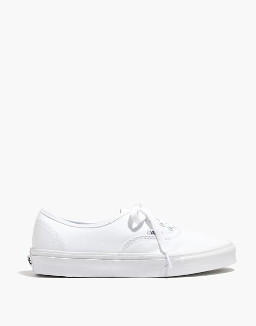 Unisex Authentic Lace-Up Sneakers in White Canvas商品第2张图片规格展示