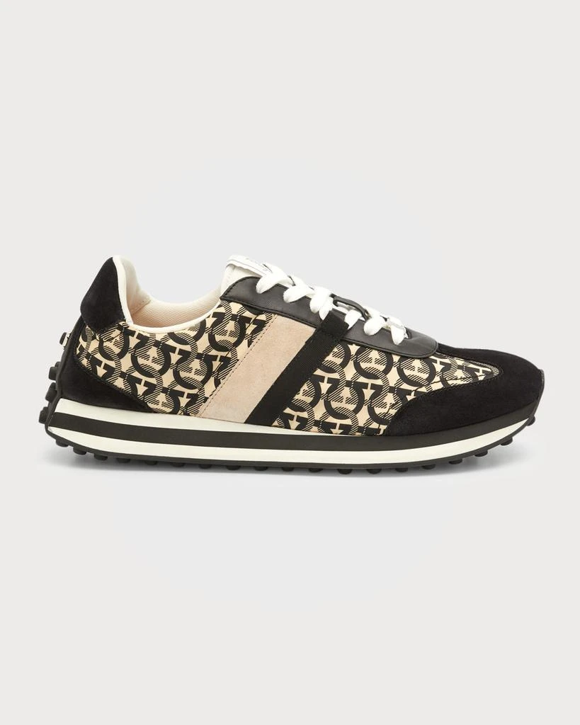 商品Salvatore Ferragamo|Unisex Iulio Gancini-Printed Textile Low-Top Sneakers,价格¥2425,第1张图片