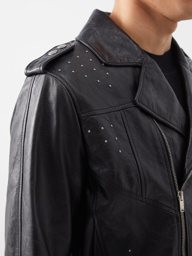 商品Yves Saint Laurent|Studded leather biker jacket,价格¥31273,第6张图片详细描述