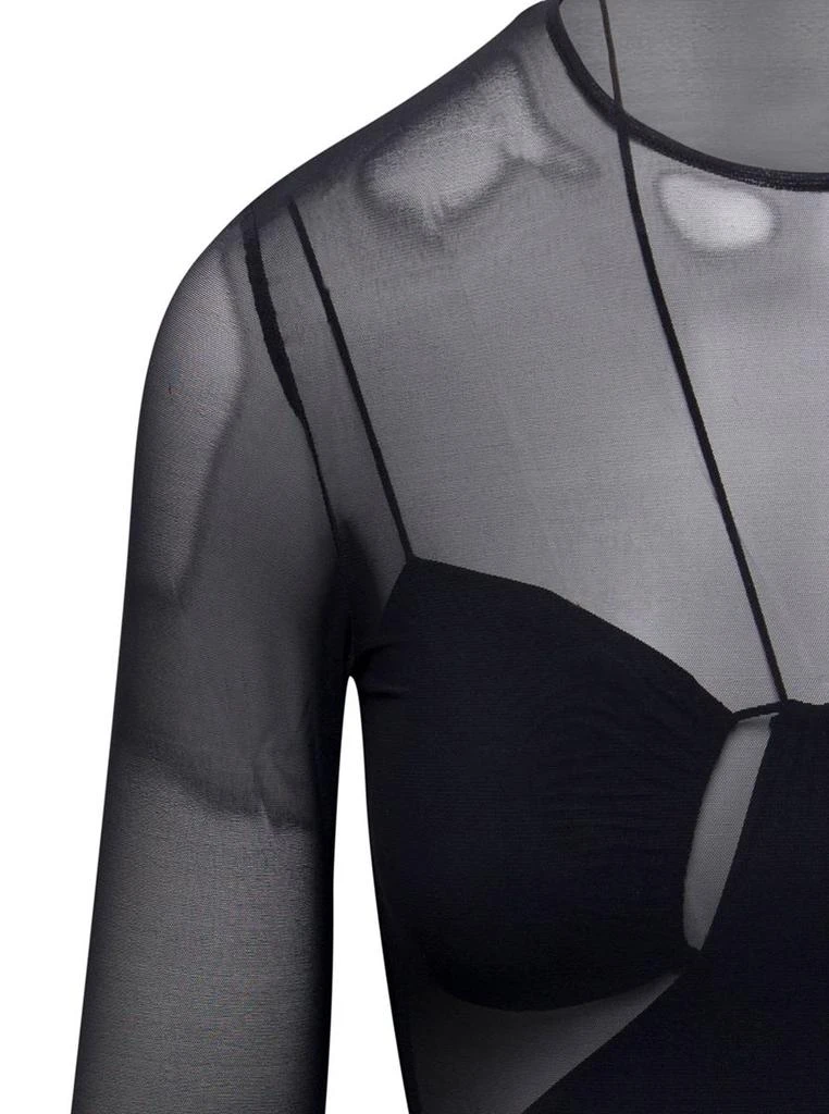 商品AMAZUÌN|'Debbie' Mini Black Dress with Sheer Tulle Slip and Cut-Out in Elasticated Polyamide Woman Amazuìn,价格¥1835,第3张图片详细描述