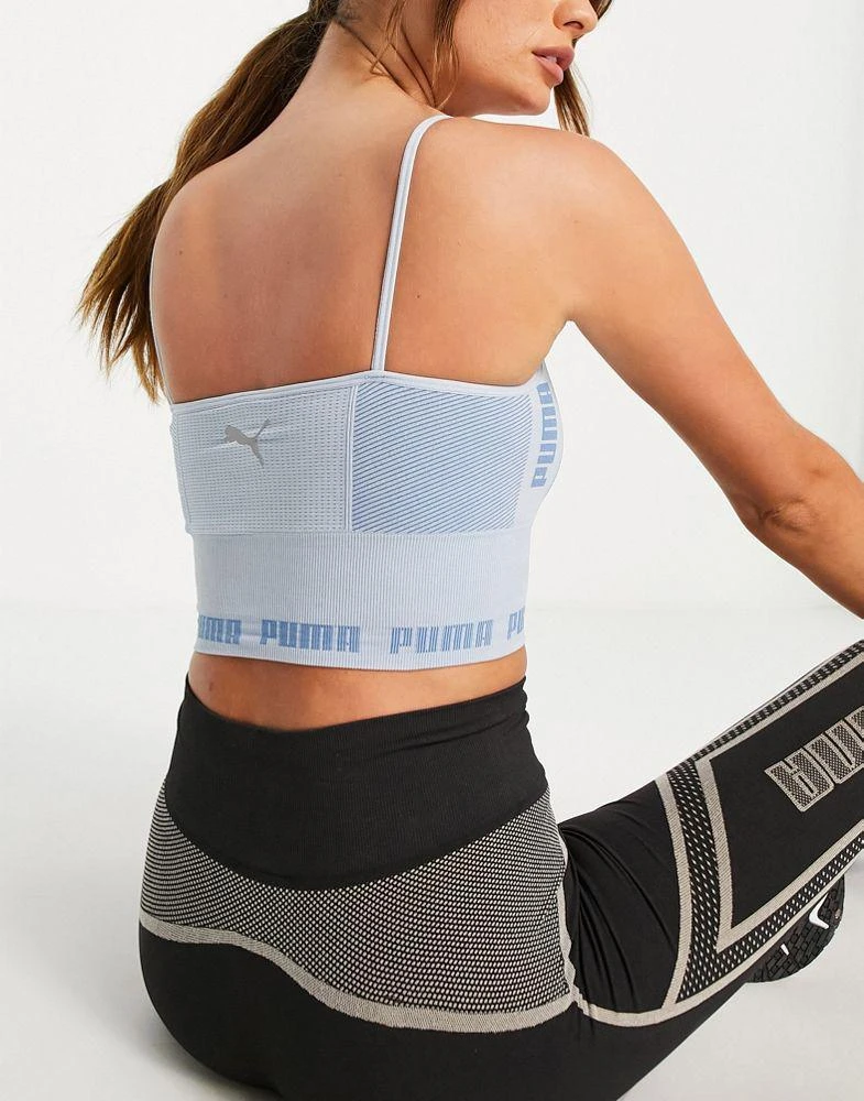 商品Puma|Puma Training Evoknit seamless bra in pale blue,价格¥131,第2张图片详细描述