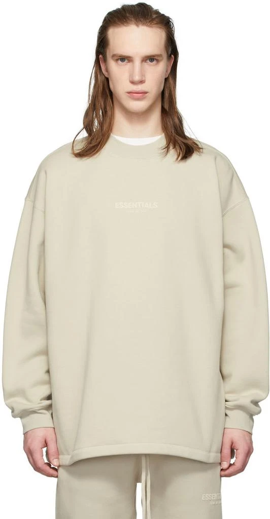 商品Essentials|Beige Relaxed Crewneck Sweatshirt,价格¥256,第1张图片