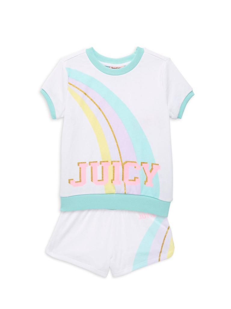商品Juicy Couture|Little Girl’s 2-Piece Rainbow Tee & Shorts Set,价格¥183,第1张图片
