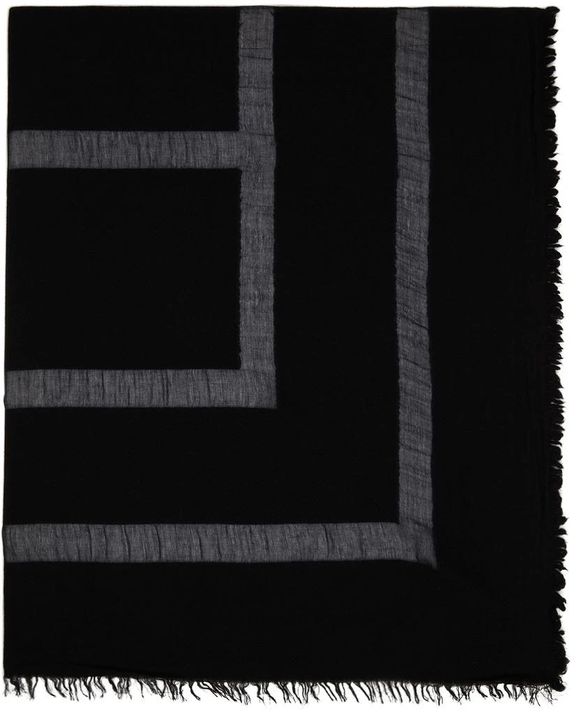 商品Totême|Black Monogram Travel Scarf,价格¥2324,第1张图片