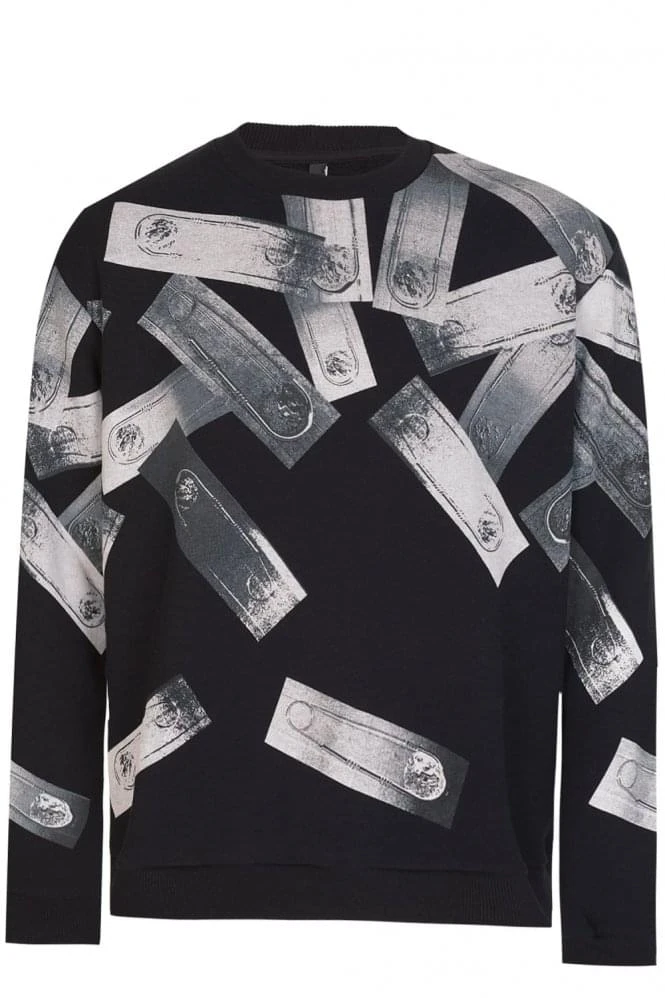 商品Versace|VERSACE 男士黑色棉质印花卫衣 BU90409-BJ10325-B7008,价格¥1379,第1张图片