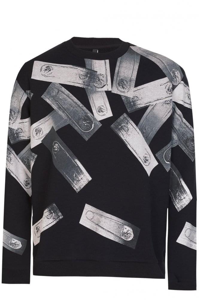 商品Versace|VERSACE 男士黑色棉质印花卫衣 BU90409-BJ10325-B7008,价格¥1277,第1张图片