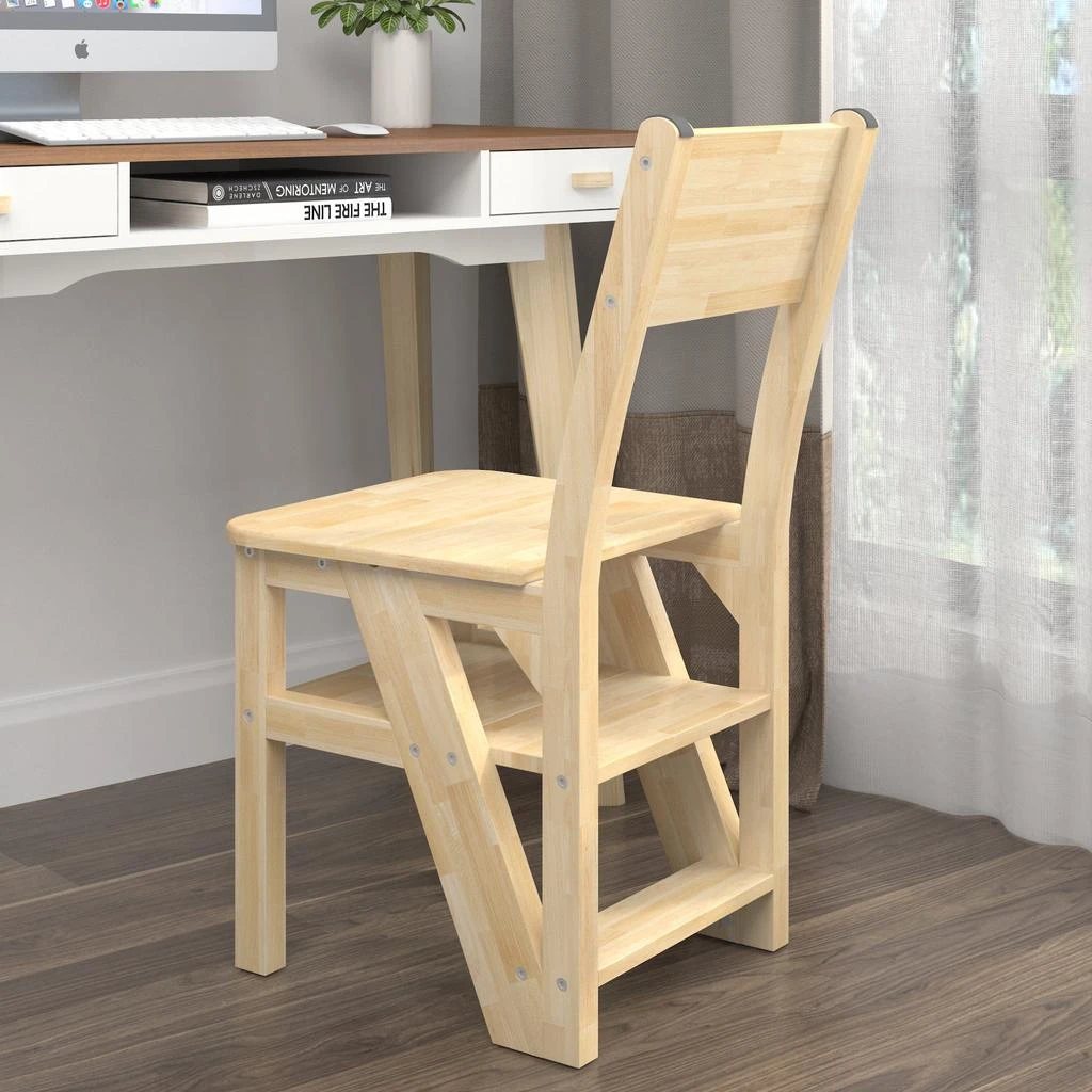 商品Simplie Fun|Solid Wood Step Folding Ladder Chair,价格¥1522,第3张图片详细描述