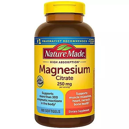 商品Nature Made|Nature Made Magnesium Citrate Softgels, 180 ct.,价格¥183,第1张图片