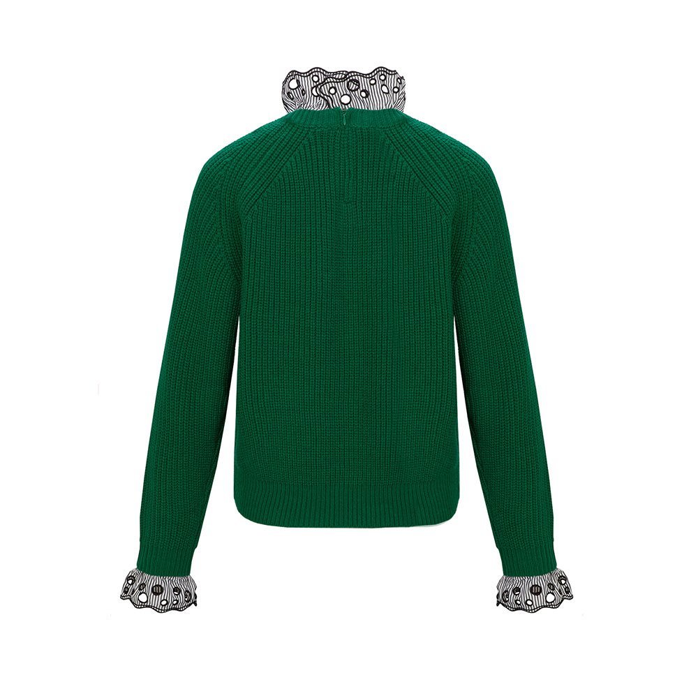 SANDRO 女士绿色针织毛衣 R130086P-MULTI商品第3张图片规格展示