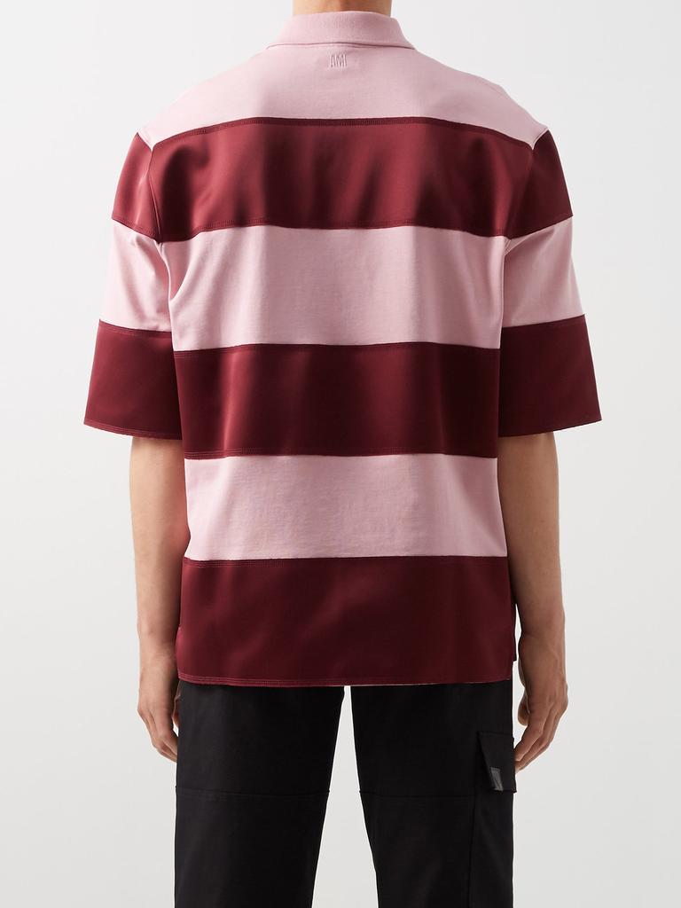 Oversized striped organic-cotton polo shirt商品第5张图片规格展示