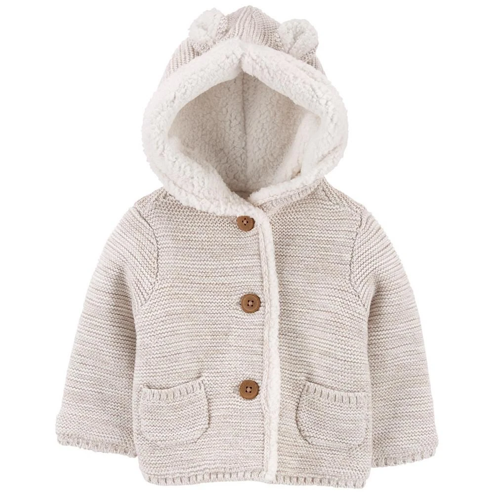 商品Carter's|Baby Boys or Baby Girls Sherpa Lined Hooded Cardigan,价格¥157,第1张图片