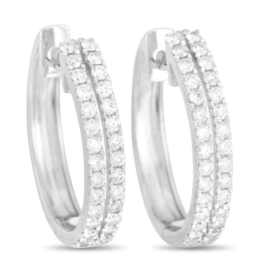 商品LB Exclusive|14K White Gold 1.00 ct Diamond Hoop Earrings,价格¥9375,第1张图片