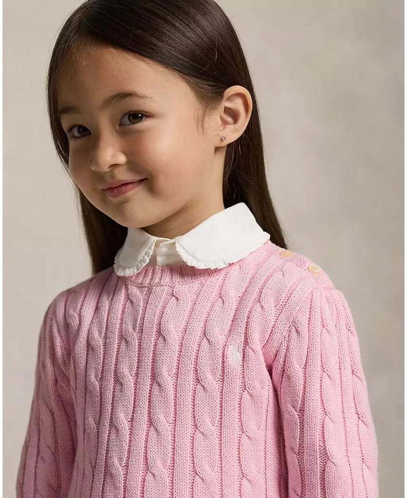 商品Ralph Lauren|Girls 2T-6x Long-Sleeve Cable-Knit Cotton Sweater,价格¥336,第4张图片详细描述