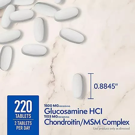 商品Member's Mark|Member’s Mark Glucosamine HCl and Chondroitin/MSM Complex Tablets, 220 ct.,价格¥166,第3张图片详细描述