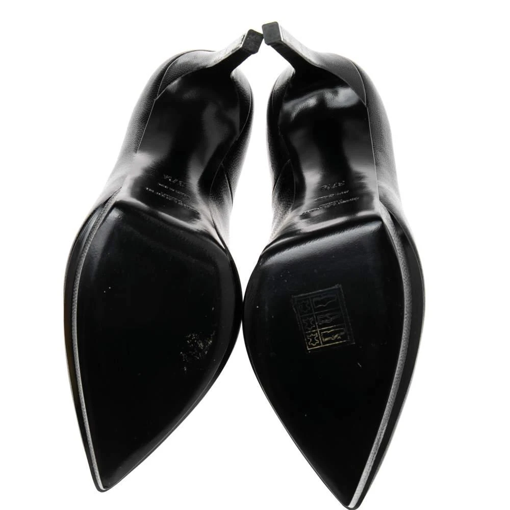 Saint Laurent Black Leather Anja Pointed Toe Pumps Size 37.5 商品