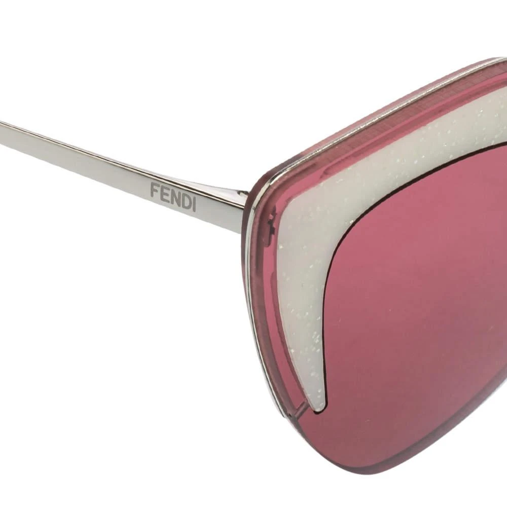 商品Fendi|Fendi Silver/Grey Glitter FF0355/S Pink Lens Rimless Cat Eye Sunglasses,价格¥1068,第4张图片详细描述