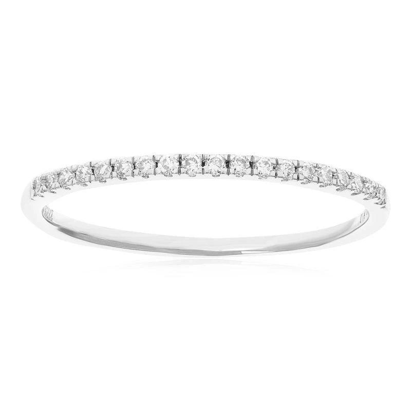 商品Vir Jewels|1/10 Cttw Diamond Wedding Band For Women, Round Lab Grown Diamond Wedding Band In .925 Sterling Silver, Prong Setting, Width 1/20",价格¥793,第1张图片