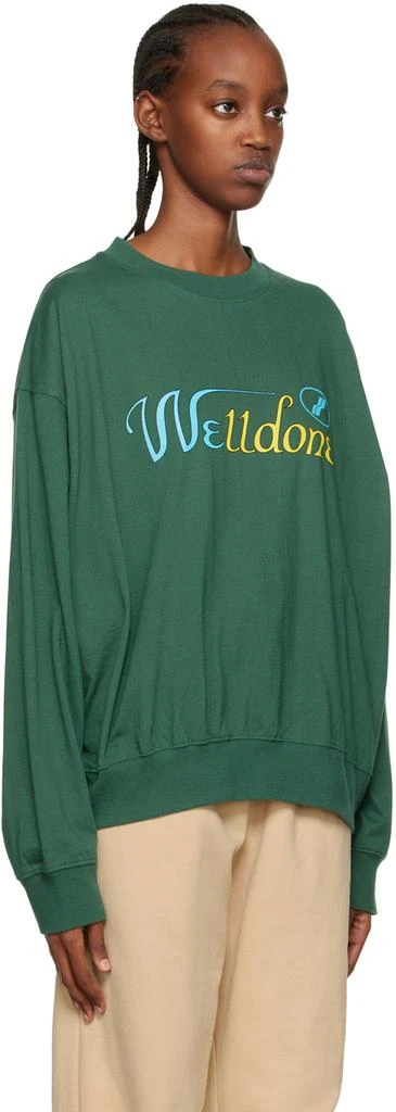 商品We11done|Green Mix Color Cursive Sweatshirt,价格¥472,第2张图片详细描述