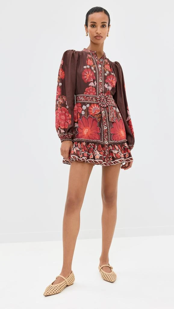 商品Farm Rio|Gigi Tapestry Brown Mini Dress,价格¥1227,第4张图片详细描述