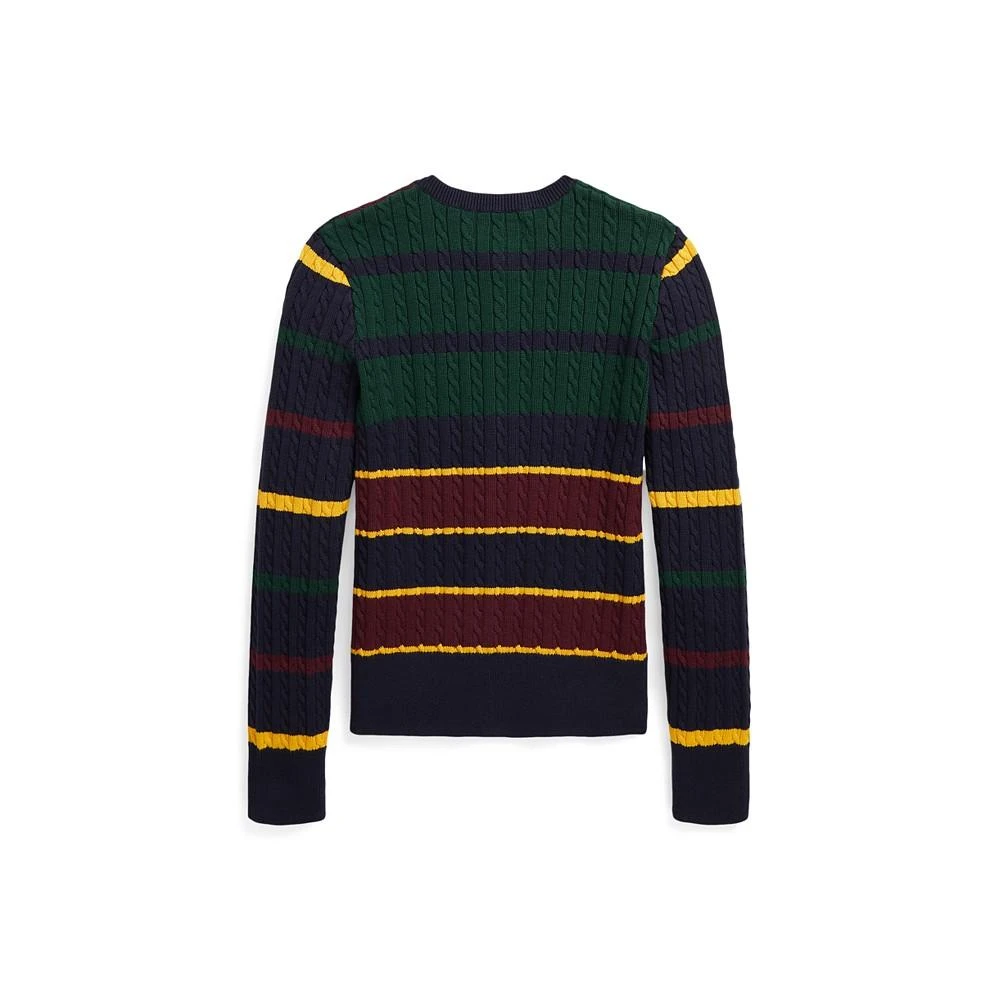 商品Ralph Lauren|Big Girls Striped Mini-Cable Cotton Cardigan,价格¥211,第2张图片详细描述