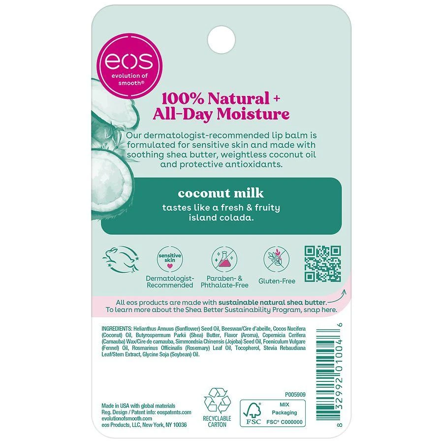 商品EOS|Natural Shea Lip Balm Coconut Milk,价格¥34,第2张图片详细描述