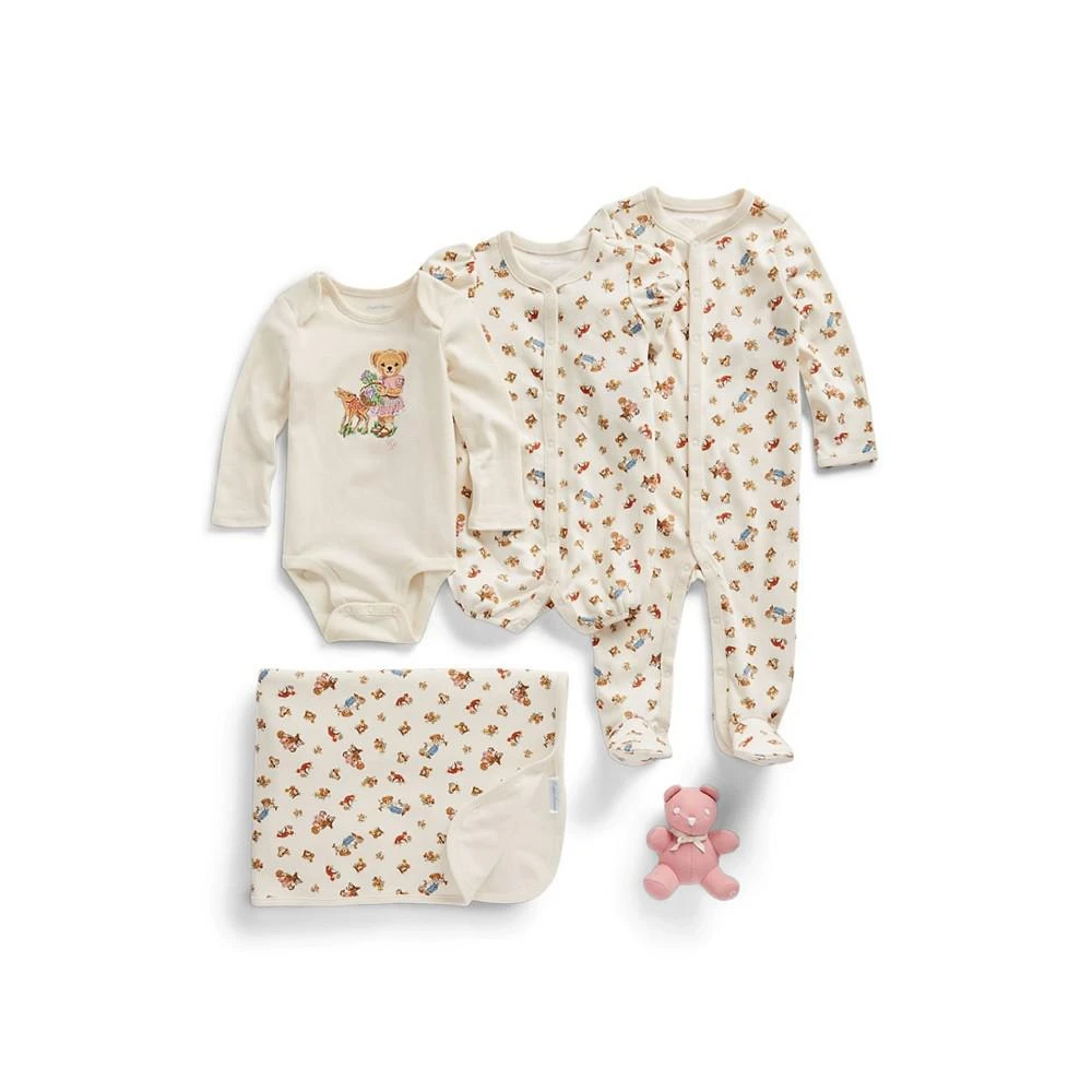 商品Ralph Lauren|Baby Girls Polo Bear Cotton Gift Set, 5 Pieces,价格¥1086,第2张图片详细描述