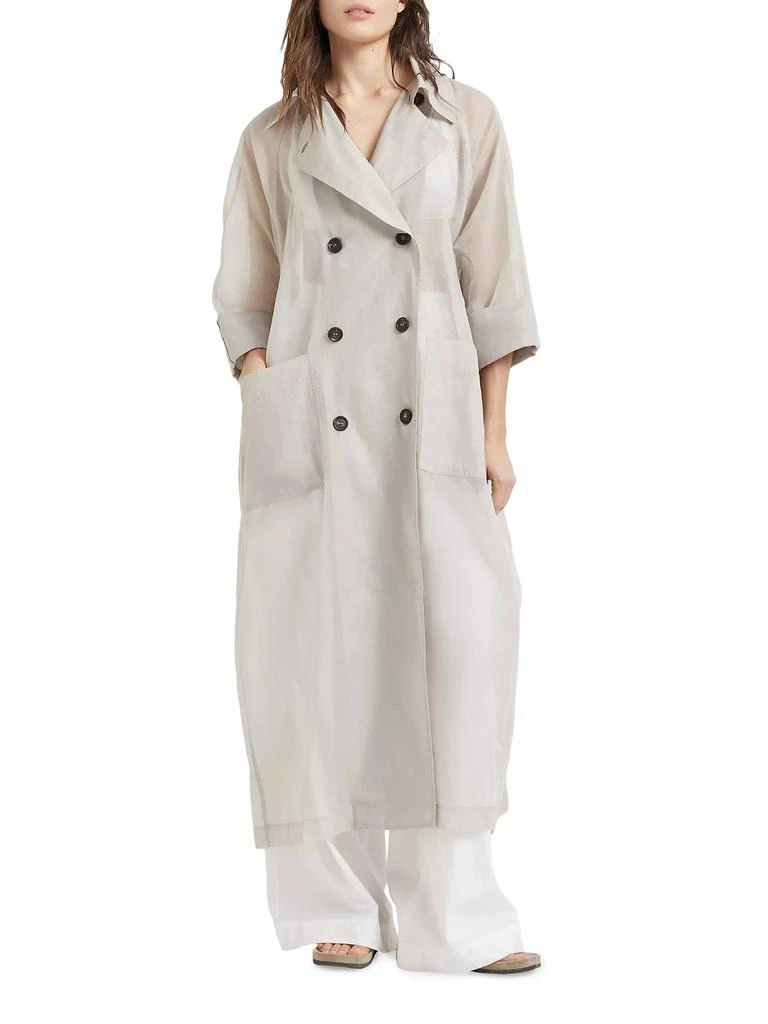 商品Brunello Cucinelli|Cotton Organza Duster Coat,价格¥52407,第2张图片详细描述