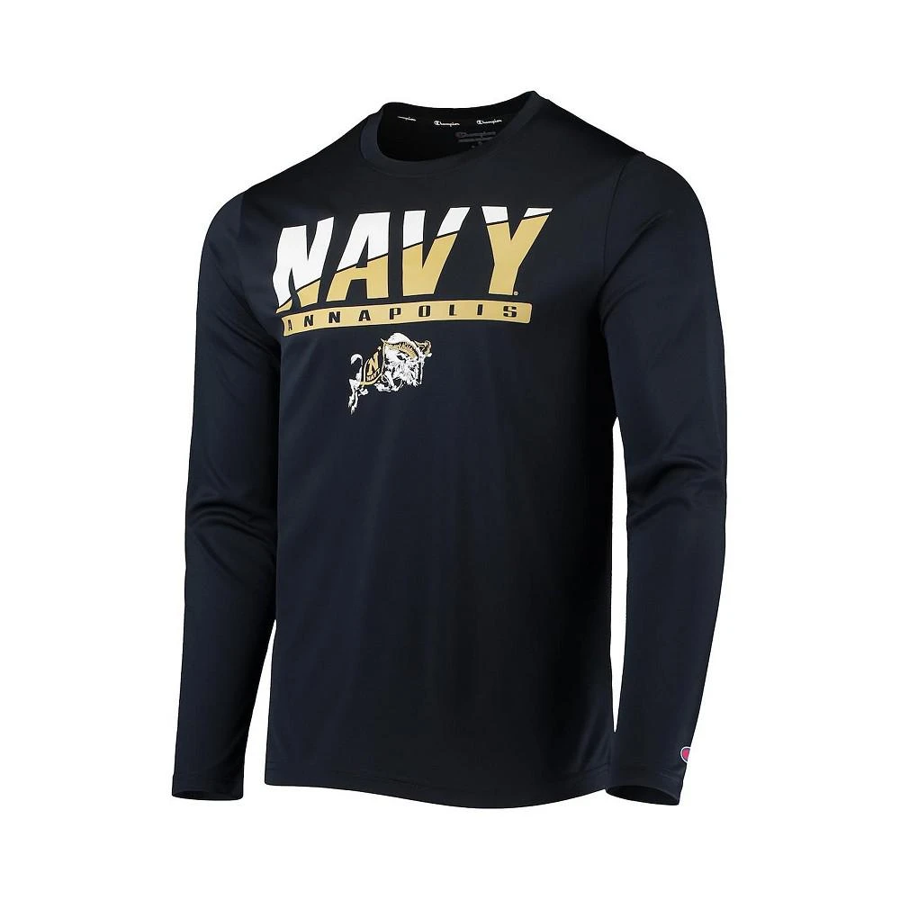 商品CHAMPION|Men's Navy Navy Midshipmen Wordmark Slash Long Sleeve T-shirt,价格¥258,第3张图片详细描述
