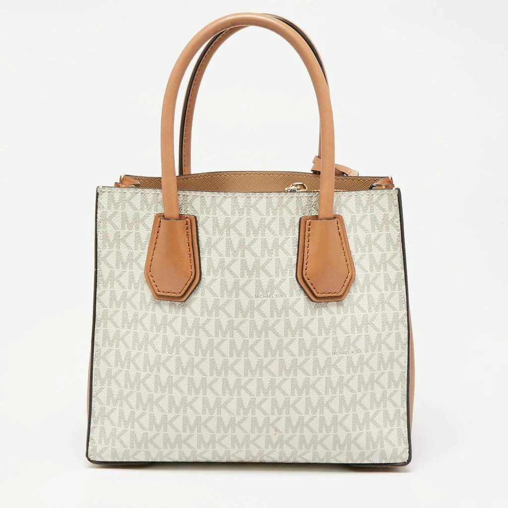 商品[二手商品] Michael Kors|Michael Kors Light Brown/White Signature Coated Canvas and Leather Mini Mercer Tote,价格¥814,第4张图片详细描述