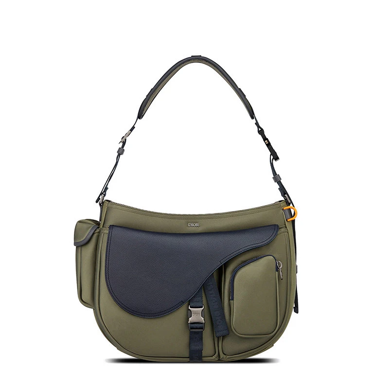 商品Dior|【预售3-7天】DIOR/迪奥 2021秋冬SADDLE系列 SACAI联名男士橄榄色科技面料和粒面小牛皮单肩斜挎马鞍包1ADHO029USH_H15E,价格¥26645,第5张图片详细描述