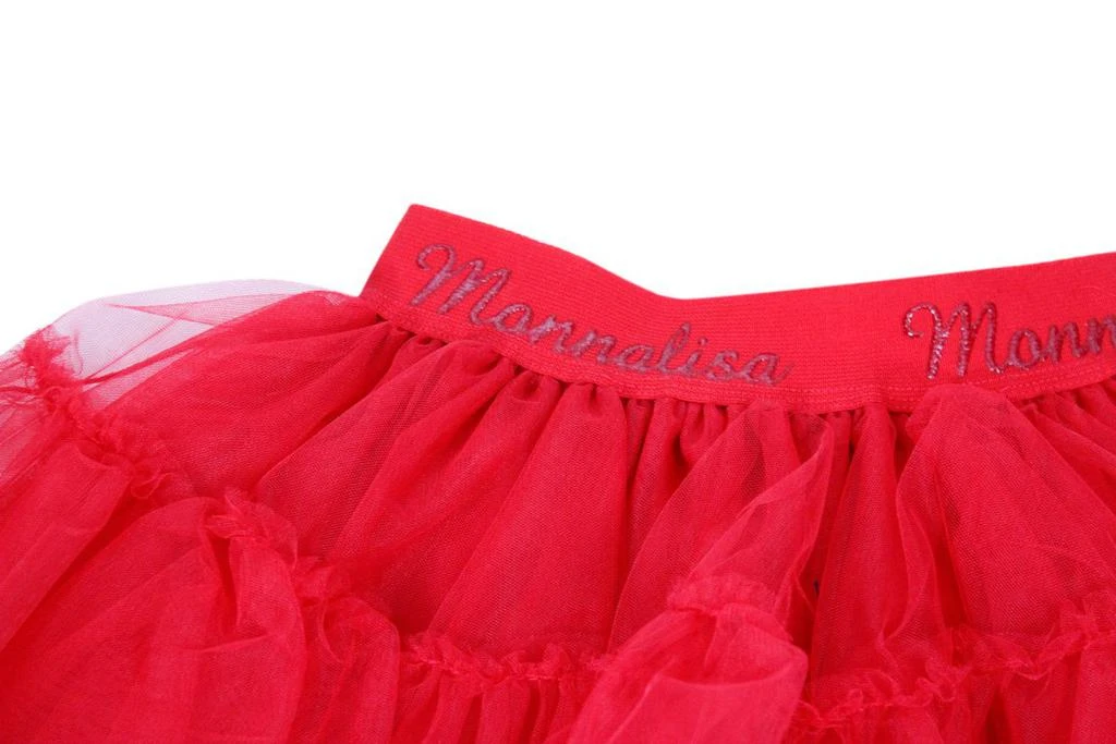 商品MONNALISA|Monnalisa Logo Waistband Flared Skirt,价格¥698,第2张图片详细描述