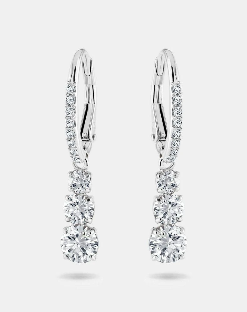 商品Swarovski|Swarovski attract trilogy hoop earrings in silver,价格¥609,第3张图片详细描述