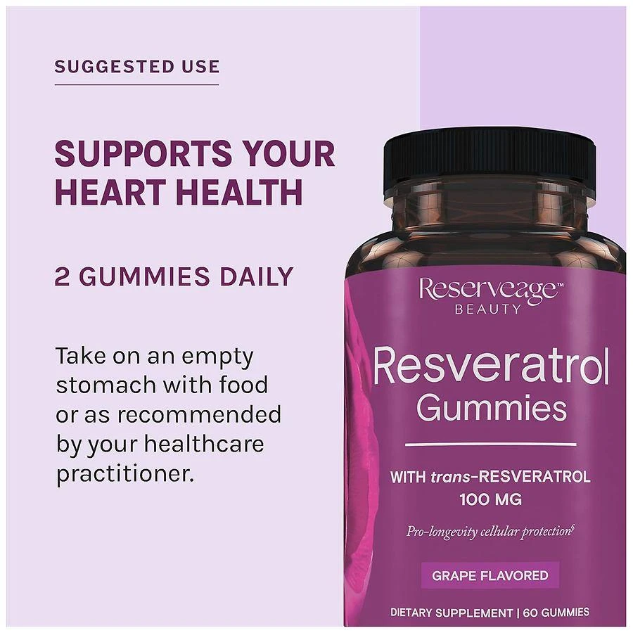 商品Reserveage Beauty|Resveratrol Gummies 100 mg Grape,价格¥185,第5张图片详细描述