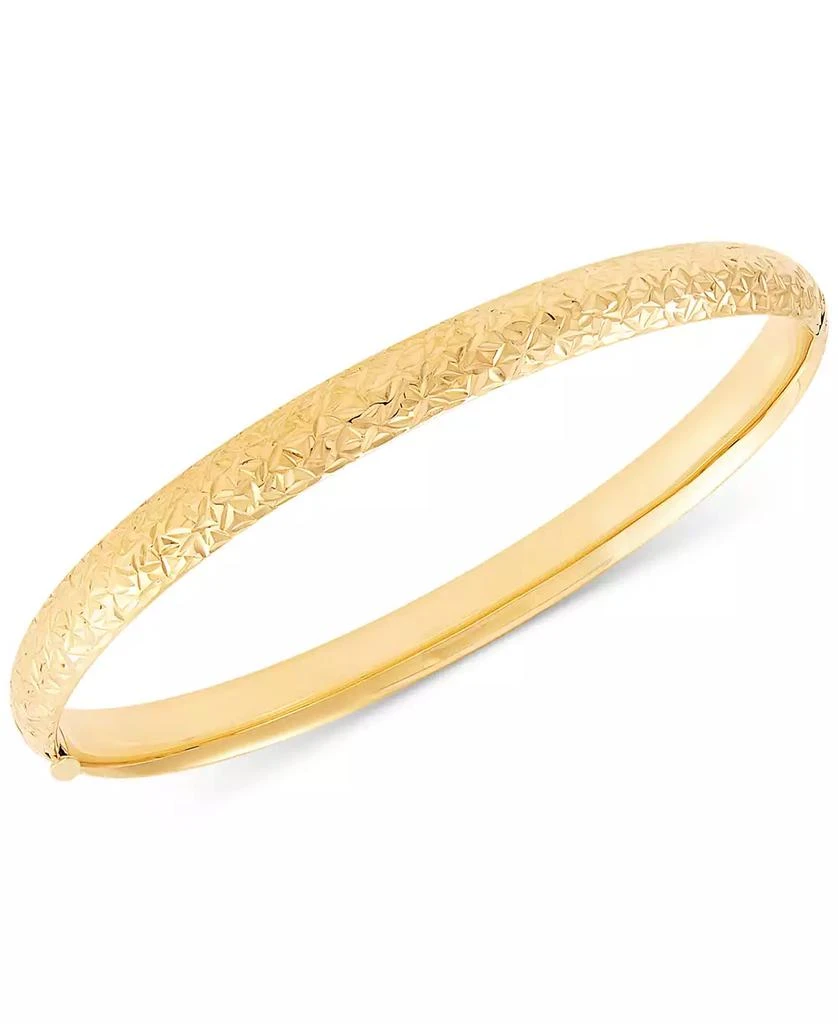 商品Macy's|Textured Bangle Bracelet in 10k Gold, White Gold and Rose Gold,价格¥11870,第1张图片