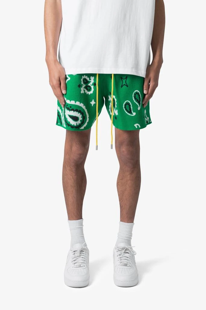 商品MNML|Paisley Knit Shorts - Green,价格¥287,第1张图片