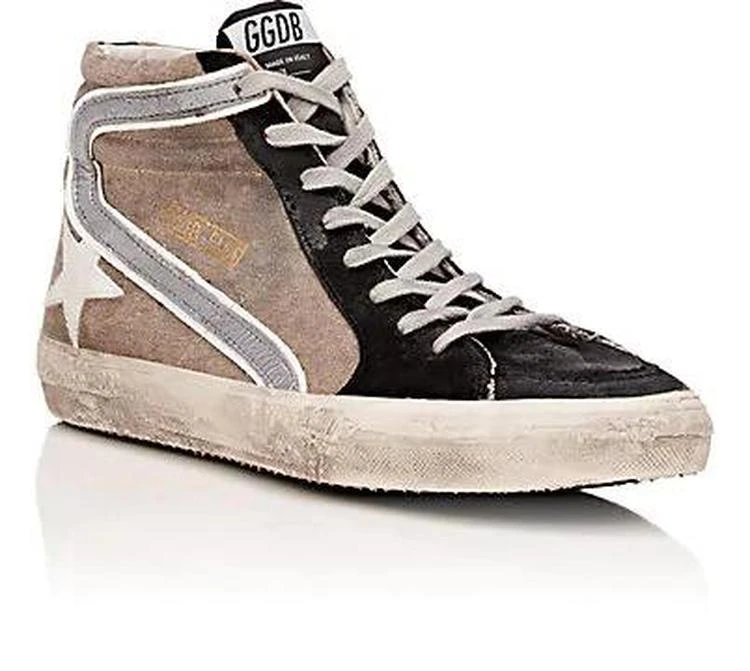 商品Golden Goose|Men's Slide Canvas & Suede Sneakers,价格¥2224,第2张图片详细描述