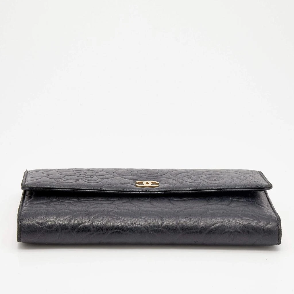 Chanel Black Leather Camellia Flap Wallet 商品