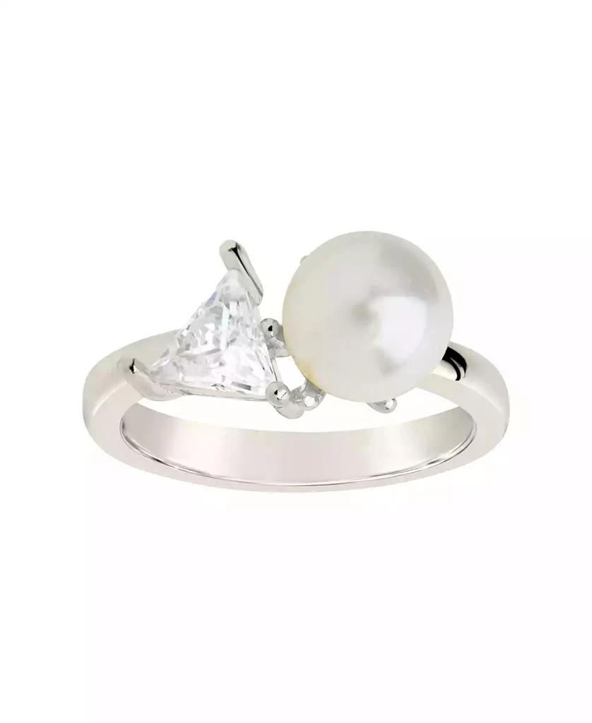 商品Sterling Forever|Cubic Zirconia and Imitation Pearls Dara Ring,价格¥192,第3张图片详细描述