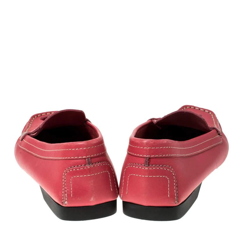 商品[二手商品] Tod's|Tod's Pink Leather Buckle Detail Slip On Loafers Size 37.5,价格¥798,第5张图片详细描述
