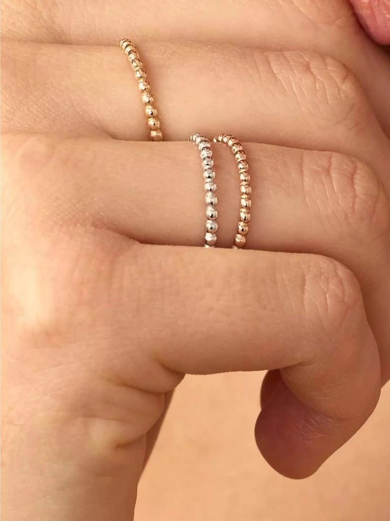 商品Oradina|14K White Gold Have a Ball Stack Ring,价格¥1177,第3张图片详细描述