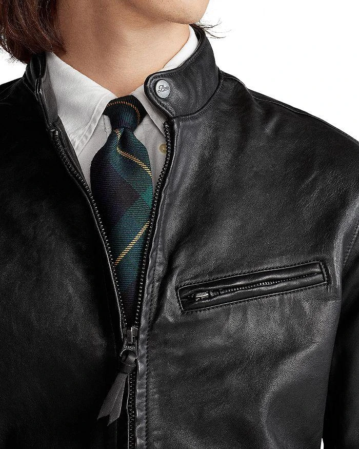 商品Ralph Lauren|Lambskin Leather Café Racer Jacket,价格¥5132,第4张图片详细描述