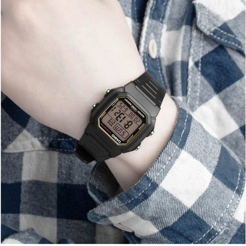 （特价十年电力手表）卡西欧复古小方块学生多功能电子手表男烟熏屏商品第3张图片规格展示