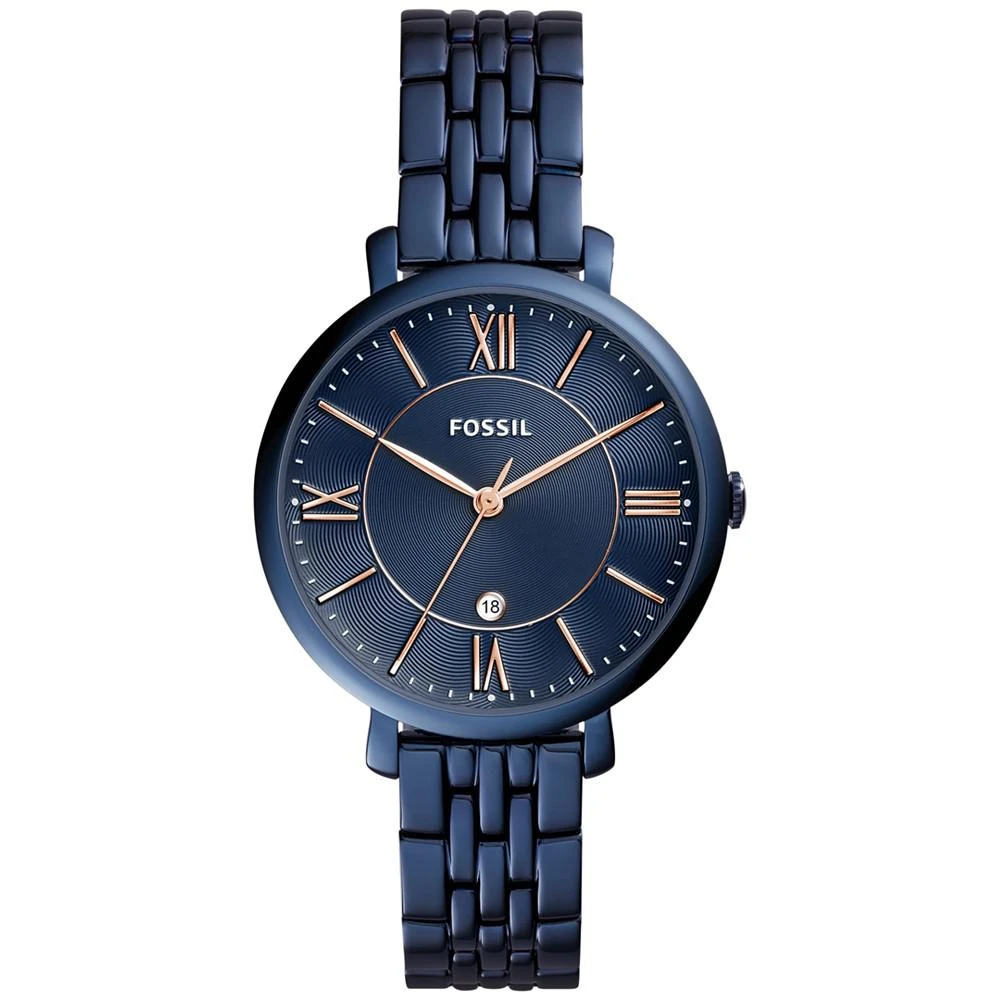 商品Fossil|Women's Jacqueline Blue Stainless Steel Bracelet Watch 36mm ES4094,价格¥1114,第1张图片