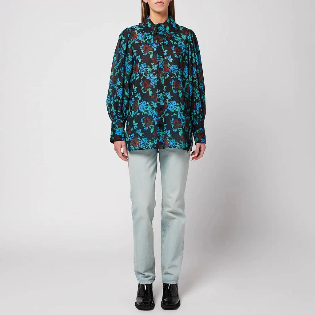 商品Ganni|Ganni Women's Printed Light Crepe Shirt,价格¥552,第3张图片详细描述