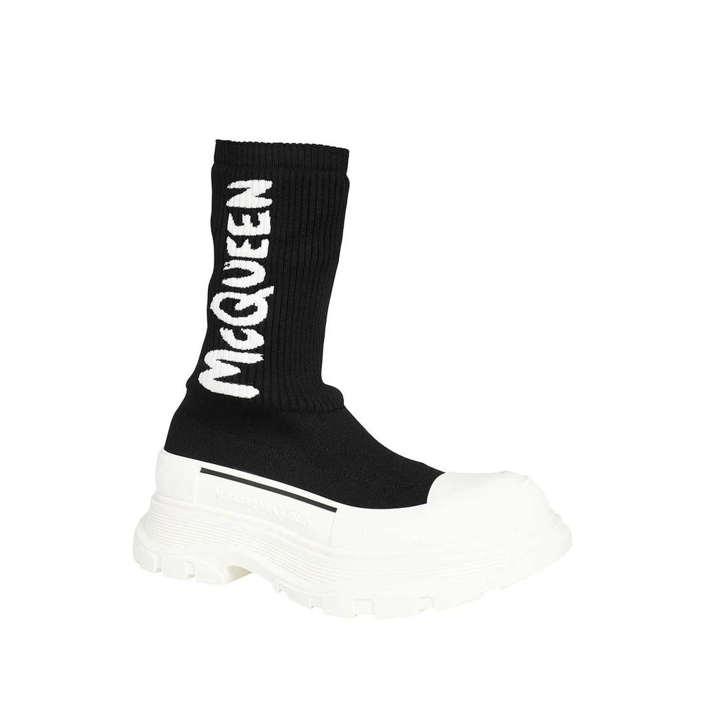 商品Alexander McQueen|Alexander Mcqueen Sock-Style Logo-Print Boots,价格¥2437,第2张图片详细描述
