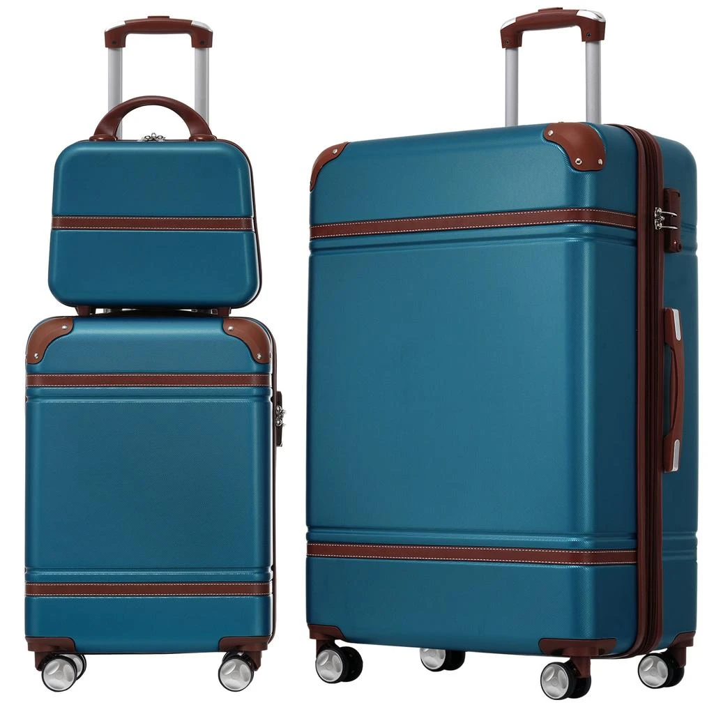 商品Streamdale Furniture|Streamdale Hardshell Luggage Sets 3 Pieces 20" +28" Luggages and Cosmetic Case Spinner Suitcase with TSA Lock Lightweight,价格¥1613,第1张图片