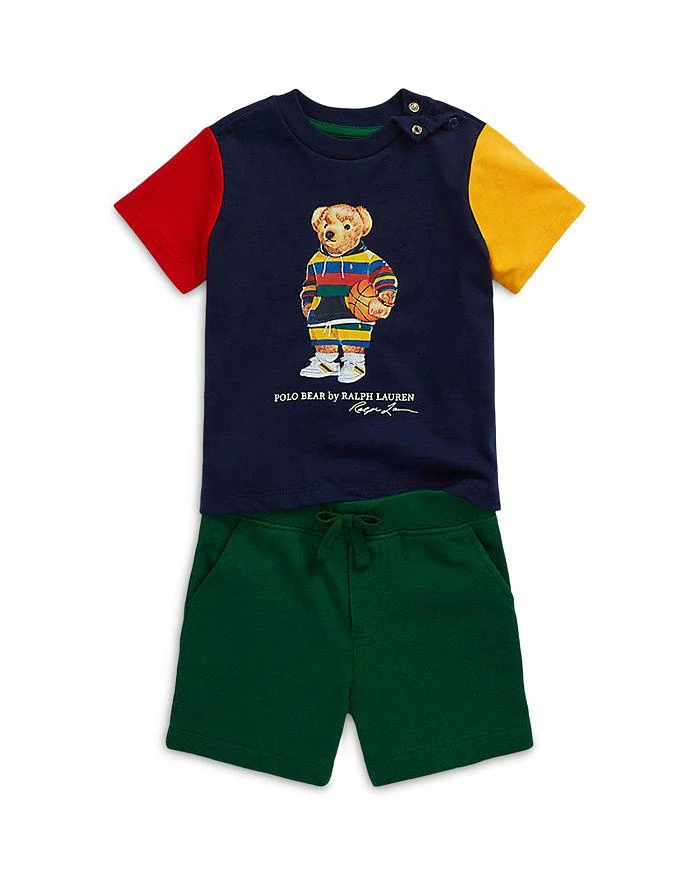 商品Ralph Lauren|Boys' Polo Bear Basketball Graphic Tee & Shorts Set - Baby,价格¥243,第1张图片